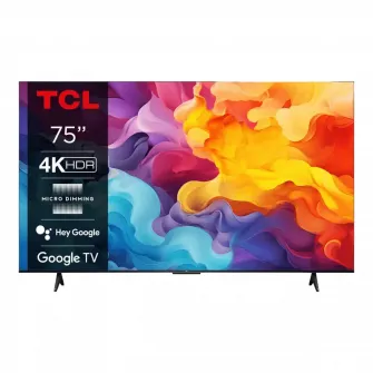 75'' LED SMART TV TCL 75V6B, 3840x2160 4K UHD, Google TV, Negru