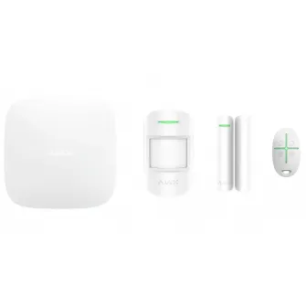Ajax Wireless Security StarterKit, White, (Control Hub, Motion Detector, Opening Detector, Key fob)
