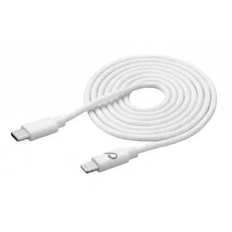Cable de date Cellularline Power Cable, Lightning/USB Type-C, 3m, Alb